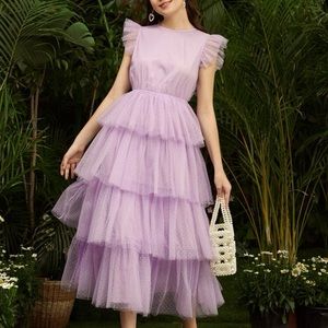 Lilac SHEIN ruffle dress